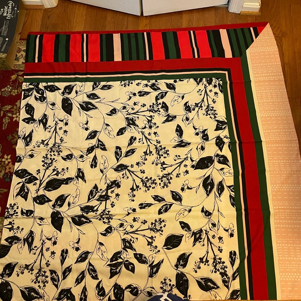 Zara oversized square patterned satin scarf
